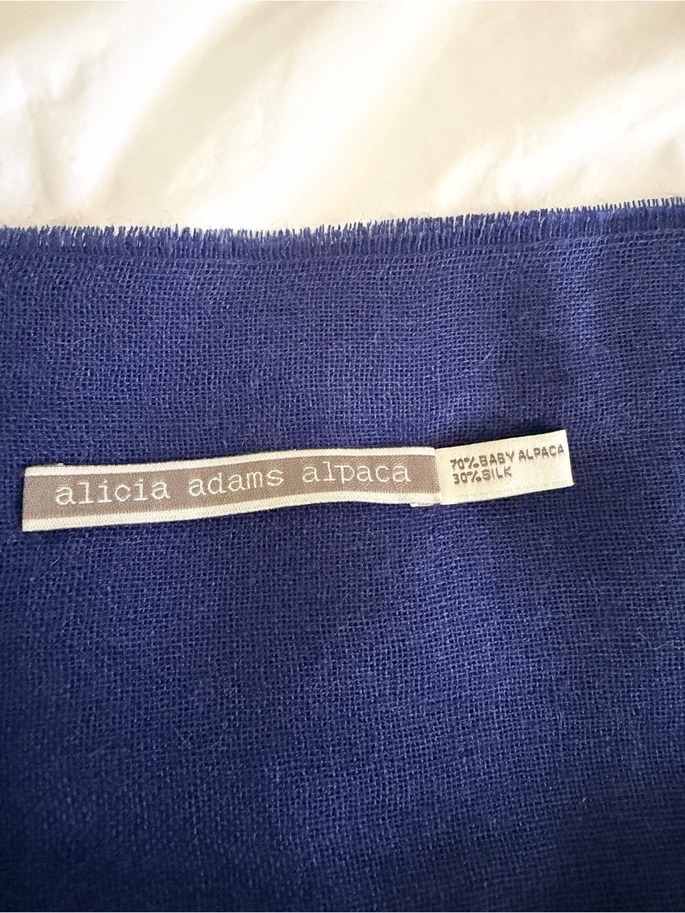 Alicia Adams Alpaca Deep Navy Baby Alpaca & Silk Throw